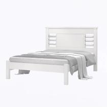 Cama Casal Raissa Quarto 100% MDF Branco JA Móveis