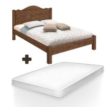 Cama Casal Resistente MDF Siena Mocaccino Carmolar Com Colchão Casal Hellen Pro Confort