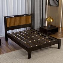Cama casal ripado alaska 100% mdf c/extrado madeira - carmolar