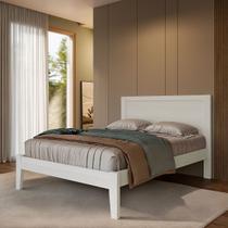 Cama Casal Topázio 1,40 Madeira Pinus Branco/Freijó - Finestra