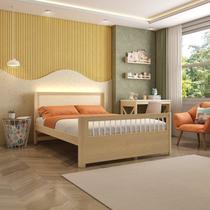 Cama Casal Wave Juvenil Reversivel em Rattan com Led Casatema MadeiraOriginals Cama Casal Wave Juvenil Reversivel em Rattan com Led Casatema MadeiraOriginals