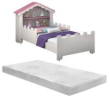 Cama Casinha Magia Com Colchão De Menina mdf Proteção Latera