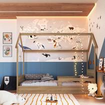Cama Casinha Montessoriana Solteiro Aveiro Oak Sorriso Shop JM
