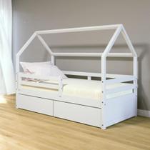 Cama Casinha Slim RB Gavetas Grade Proteção Branco