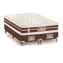 Cama Castor Queen Silver Star Air Double Pocket Hibrido 158x198x61 + Box Castor Marrom