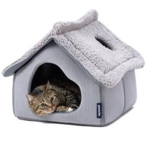 Cama Cat House PELZIN Cat Cave com espuma de suporte e tapete lavável