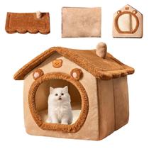 Cama caverna para gatos e cães, pelúcia, macia e quente, para uso interno Cama caverna para gatos e cães, pelúcia, macia e quente, para uso interno