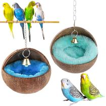 Cama Coconut Shell Bird Nest House para Bird Parrot Budgie