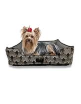 Cama Colchão Cachorro e Gato Luxo Tamanho M 60x50cm em Linho Impermeável CINZA Conforto Caminha Lavável com Zíper e Fundo Removível Cães Cochilo Pet