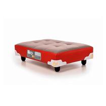 Cama+Colchão Castor Pet Bed Red Gray p/ Cães 40x60x12