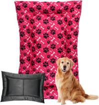 Cama colchonete para Cachorro e Gato I love Pet Grande com zíper Lavável Rosa Estampada