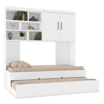 Cama com Auxiliar e Modulo Suspenso Lannion Branco - CasaH