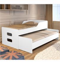Cama com Auxiliar Florença Branco com Colchão Cama com Auxiliar Florença Branco com Colchão