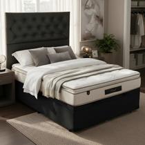 Cama Com Baú Casal E Cabeceira + Colchão Cloud Luckspuma Colchão Bege - Baú E Cabeceira Escolher Cor No Chat Cama Com Baú Casal E Cabeceira + Colchão Cloud Luckspuma Colchão Bege - Baú E Cabeceira Escolher Cor No Chat