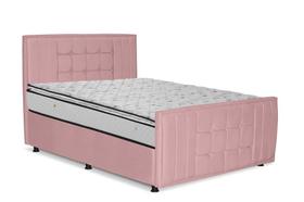 Cama com Cabeceira Estofada Queen 160Cm Iara Rosa Bebe - LM DECOR