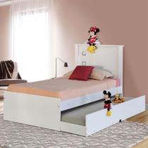 Cama com Cama Auxiliar Barcelona Flex Branca e Preta