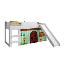 Cama Com Escorregador Solteiro Branco Infantil