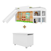 Cama Com Grade De Proteção Infantil Branco Miles Shop Jm