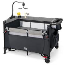 Cama de Bebê Portátil Pack and Play BABY JOY - Berço Cinza