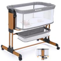 Cama de cabeceira Bassinet Ezebaby Rocking com rodas e armazenamento Cama de cabeceira Bassinet Ezebaby Rocking com rodas e armazenamento