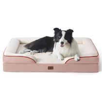 Cama de cachorro Bedsure ortopédica para cães grandes, impermeável, rosa