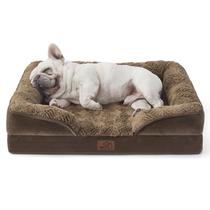 Cama de cachorro Bedsure ortopédica para cães médios com pelúcia marrom