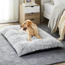 Cama de cachorro BFPETHOME Plush para cães grandes 35x23x10cm cinza