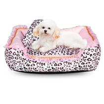 Cama de cachorro Gigreinc Cute Pink Leopard lavável para cães pequenos Cama de cachorro Gigreinc Cute Pink Leopard lavável para cães pequenos