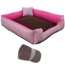 cama de cachorro grande cama de cachorro caminha retangular rosa + mantinha