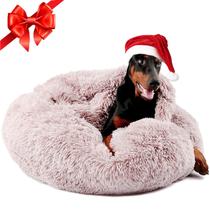 Cama de cachorro Himax Donut com cobertor para cães grandes bege