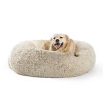 Cama de cachorro SAVFOX Calming Plush Donut Faux Fur para cães pequenos Cama de cachorro SAVFOX Calming Plush Donut Faux Fur para cães pequenos