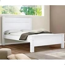 Cama De Casal 100% Mdf Branco Montreal Lanza Qualidade