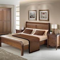 Cama de Casal 140cm Madeira Maciça Amsterdã Marrom/Amêndoa Cama de Casal 140cm Madeira Maciça Amsterdã Marrom/Amêndoa