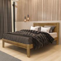 Cama de Casal 160cm 100% Madeira Maciça Topázio Marrom/Freijó