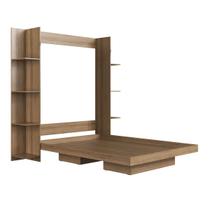 Cama de Casal Articulável Vertical com Estantes Laterais Mel MDP Vancouver Art In Móveis Cama de Casal Articulável Vertical com Estantes Laterais Mel MDP Vancouver Art In Móveis