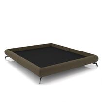 Cama de Casal Avulsa Bezos Madeira Imunizada Pés em Aço Revestimento Veludo Castor G91 - Gran Belo