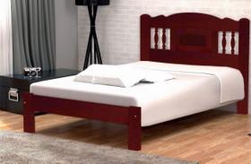 Cama de Casal Bella de Madeira Maciça Angelim Pedra/Tauari - Cor Mogno Cama de Casal Bella de Madeira Maciça Angelim Pedra/Tauari - Cor Mogno