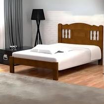 Cama de Casal Bella de Madeira Maciça Angelim Pedra/Tauari Imbuia