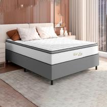 Cama de Casal Box Gold Luxo Queen de 198x158x64cm com malha fria importada - SoftFlex