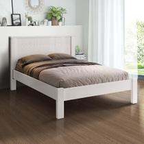 Cama de casal branca com cabeceira 100% MDF