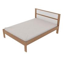 Cama de Casal CM8005 Para Colchão de 138x188cm Amêndoa/Branco - Tecno