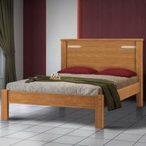 Cama de casal com cabeceira em MDF branco - Fege Shop JM