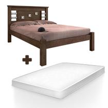 Cama De Casal Com Detalhes Na Cabeceira Chocolate Framar Com Colchão Casal Hellen Pro Confort