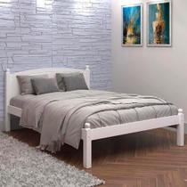 Cama De Casal De Madeira Maciça E Mdf Woodstore Branco Cama De Casal De Madeira Maciça E Mdf Woodstore Branco