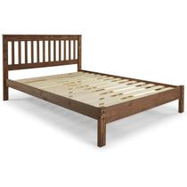 Cama de Casal de Madeira Maciça Mogno