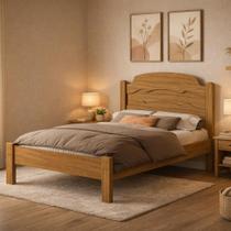 Cama De Casal em Madeira MDF Iris Reforçada Estilo Moderno e Minimalista Para Quarto Tradicional