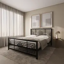 CAMA DE CASAL FERRO AÇO ESTILO INDUSTRIAL CA06 Informar cor da estrutura via mensagem após a compra