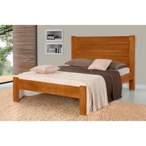 Cama de Casal Lara de Madeira Maciça Pinus Imbuia