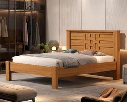 Cama De Casal Laura 100% Mdf - Extrado Madeira - Castanho Nature Basoto