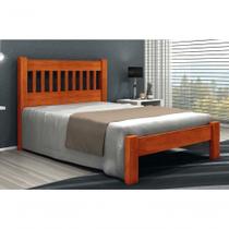 Cama de Casal Lisboa de Madeira Maciça Angelim Pedra Tauari Mel